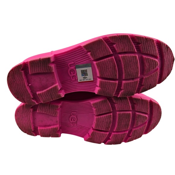 UGG Droplet Rain Boots Taffy Pink Waterproof Chelsea Ankle Bootie Size 8 Neon - Picture 8 of 10